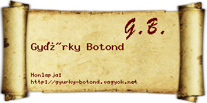 Gyürky Botond névjegykártya
